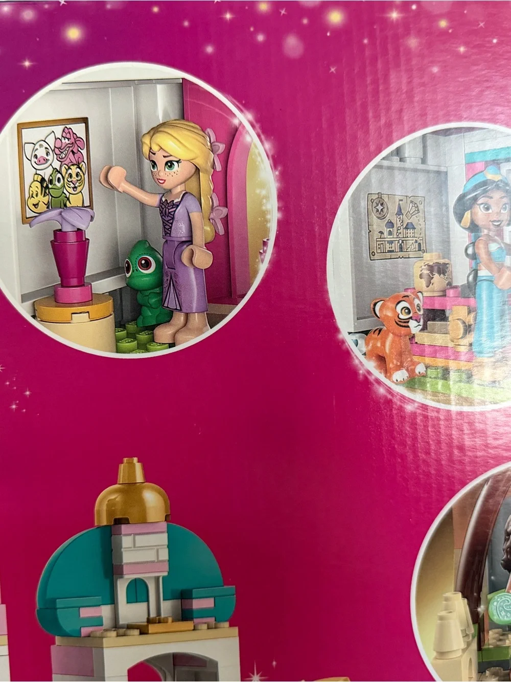 Disney LEGO 43267 Princess Castle Playset in Pink, Teal & White with Gold Accent